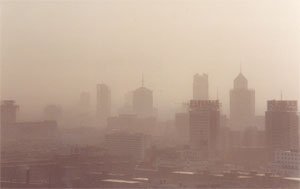 Luftforurensning over Hubei, Kina